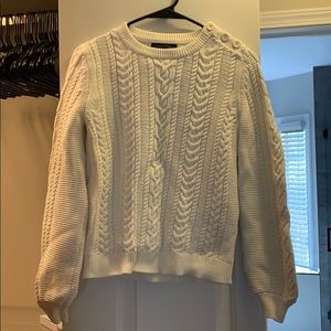 Banana Republic white cable knit sweater